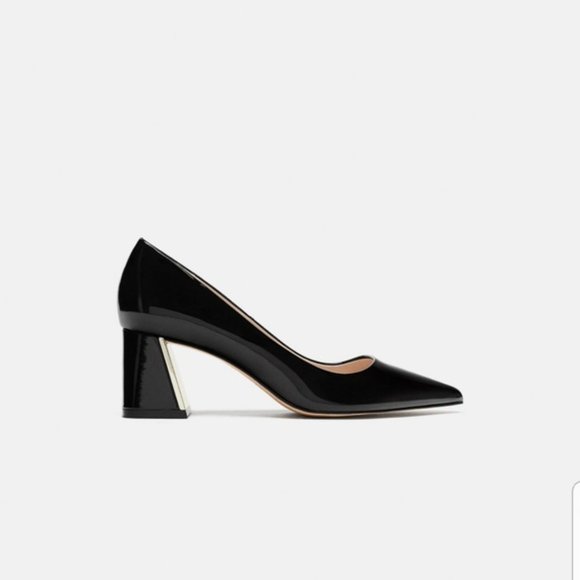 Zara Shoes - ZARA Patent Black Pumps